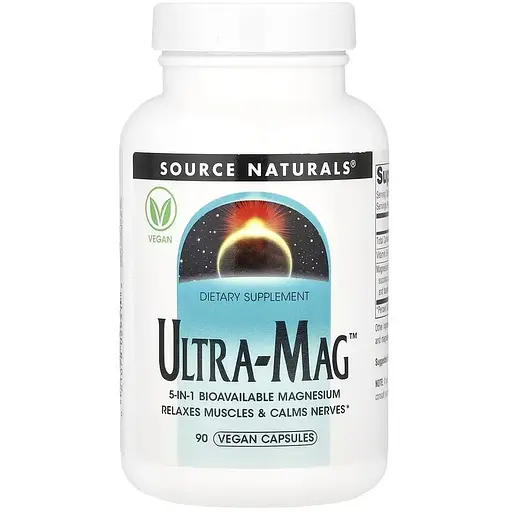 Комплекс магнию Source Naturals Ultra-Mag, 90 вегакапсул з п'яти форм - фото 1