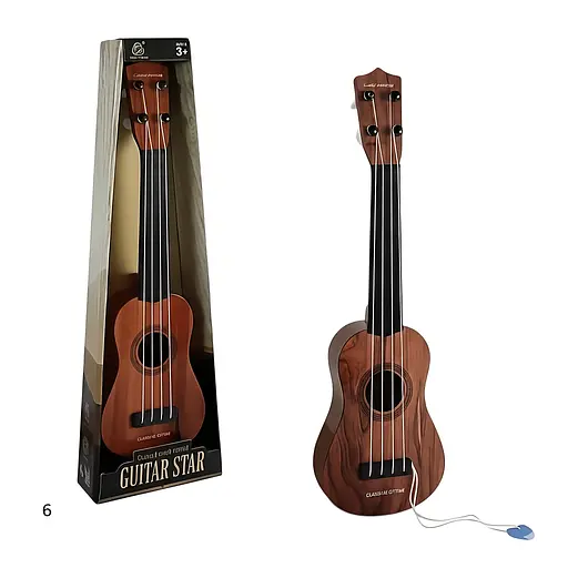 Детская гитара 8081A-1  – 4 струны, с медиатором и в коробке - фото 2