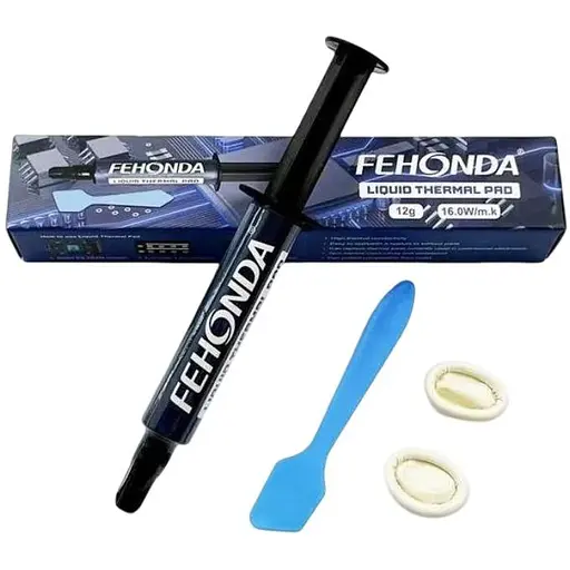 Термопрокладка рідка Fehonda LTP65, 16 Вт/мК 12 г зі штапелем (FHD-LPT65-12G-TBX) - фото 1