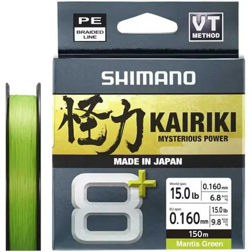 Шнур Shimano Kairiki 8+ 150 м Mantis Green 0.16 мм 15lb/9.8kg