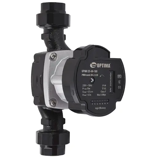 Насос циркуляционный энергосберегающий Optima PRIME UPMH 25-60AUTO 180 мм + гайки - фото 1
