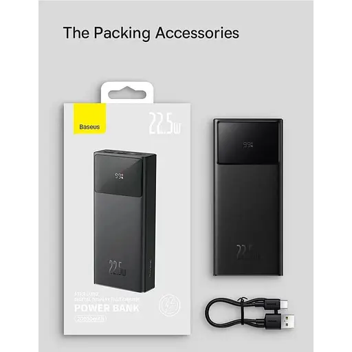 Повербанк Baseus Star Lord с LED дисплеем быстрая зарядка Quick Charge 30000 mAh 22.5W - фото 9