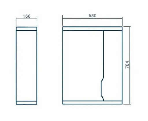 Зеркало для ванной ПИК Альба Z-1 правое со шкафчиком 65 см Белый 30412 - фото 2