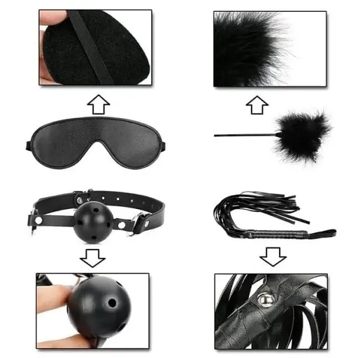 Еротичний набір I’MCUM Full Control БДСМ для рольових ігор 10 предметів Чорний (7970379617688) - фото 5