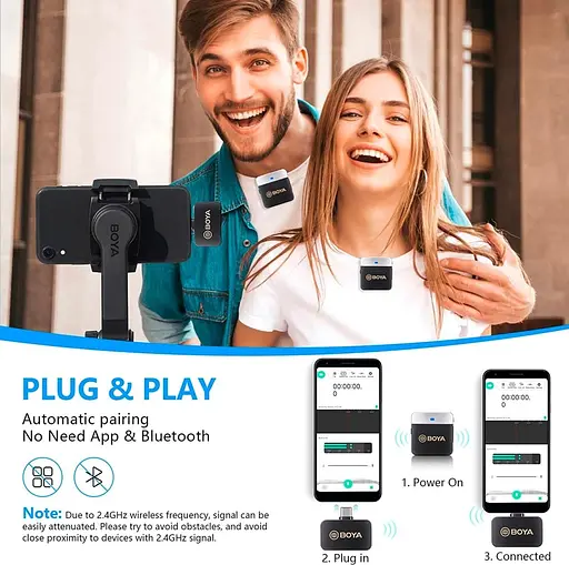 Микрофонная радиосистема Boya BY-M1V3 USB-C [86221] - фото 4
