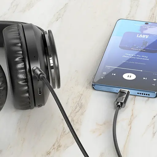 AUX кабель Hoco UPA30 Type-C to Jack 3.5 1 м черный - фото 2