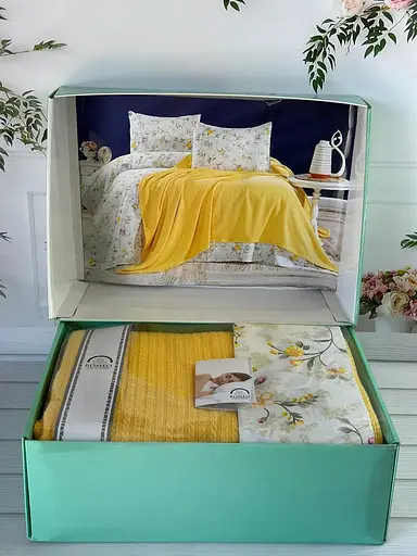 Постільна білизна з в’язаним пледом Sari Romeo Home pbe0051431 - фото 1