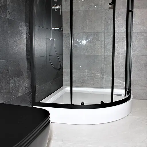 Душевая кабина Dusel EF-182B Black Matt 90x90, Черный матовый, Универсальная, прозрачная, 90x90 - фото 9