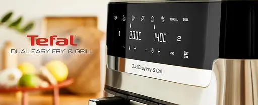 Мультипечь Tefal на 2 чаши Dual Easy Fry & Grill Air Fryer 2700Вт сенсорное управление 8 программ гриль пластик нержавеющая сталь - фото 10