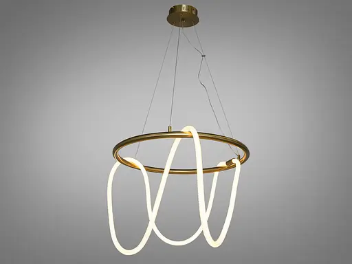 Сучасна новинка світлодіодна люстра до спальні шланг, 48W, бронза - фото 3