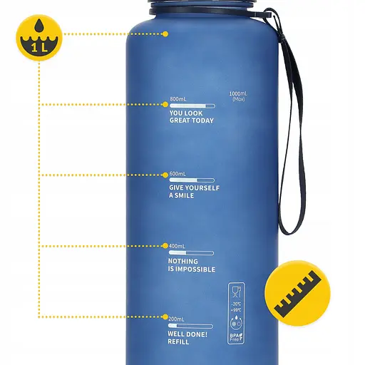 Пляшка для води 4FIZJO спортивна 1000 мл Blue (P-5905973403771) - фото 2