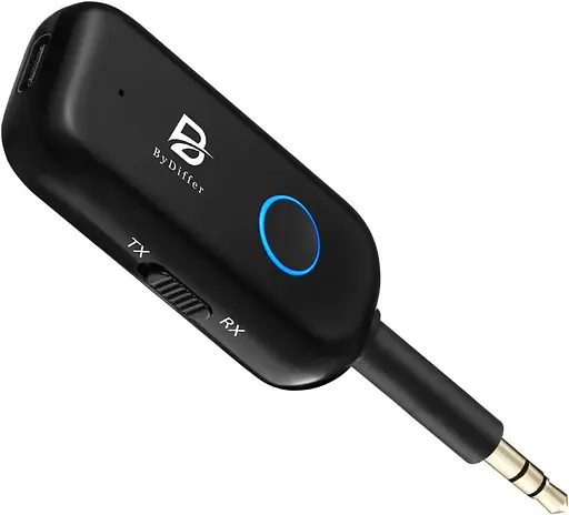 ByDiffer Bluetooth 5.2 Аудіоприймач для телевізора, Bluetooth-передавач з двома посиланнями, 0,138-інч роз'єм AptX - фото 2