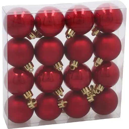 Комплект елочных шариков Chomik пластиковые 4 см красные 16 шт. (GIF3856)