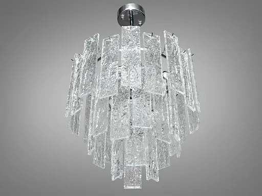 Люстра підвіс з скляними елементами на 4 лампи, колір хром - фото 2