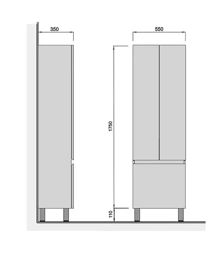 Пенал Мойдодыр Блонди П-55к напольный с корзиной для белья, Белый - фото 8
