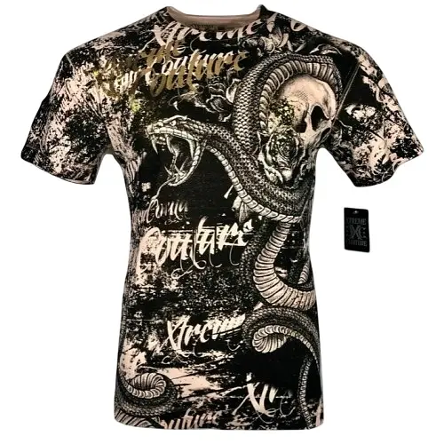 Футболка Xtreme Couture by Affliction Men T-Shirt Blacktooth Skull Biker 3XL