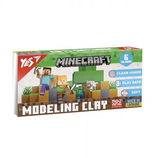 Пластилин Yes Minecraft, 6 цветов, 120 г