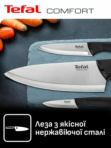 Набір ножів Tefal Comfort 5 предметів, нержавіюча сталь, пластик - фото 3