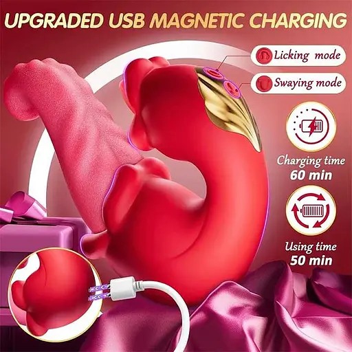 Двойной вибратор язык Vibratex 10 режимов вибрации и 10 режимов лизания - фото 7