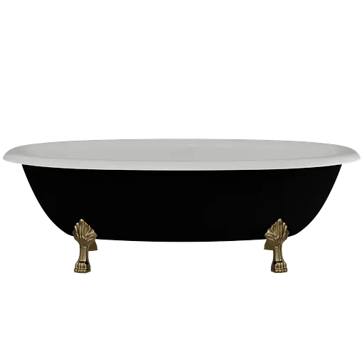 Ванна окремостояча матова Amdcon Olmpa 180x90 чорна з литого каменю золоті ніжки OLMPA_180_nzhk-g_BLACK_MAT Чорний матовий - фото 8