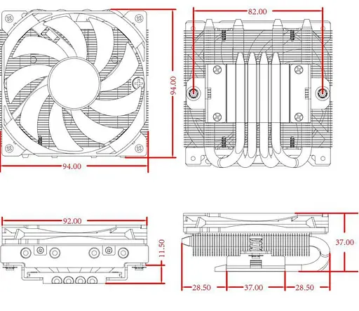 Кулер для процессора ID-Cooling IS-37-XT Black (IS-37-XT Black) - фото 7
