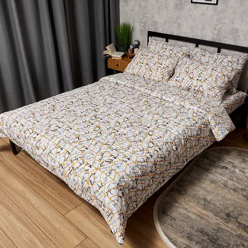 Комплект постельного белья Moon&Star Бязь Gold Люкс Modern Marble Двуспальные 175х210 наволочки 2х50х70 - фото 1