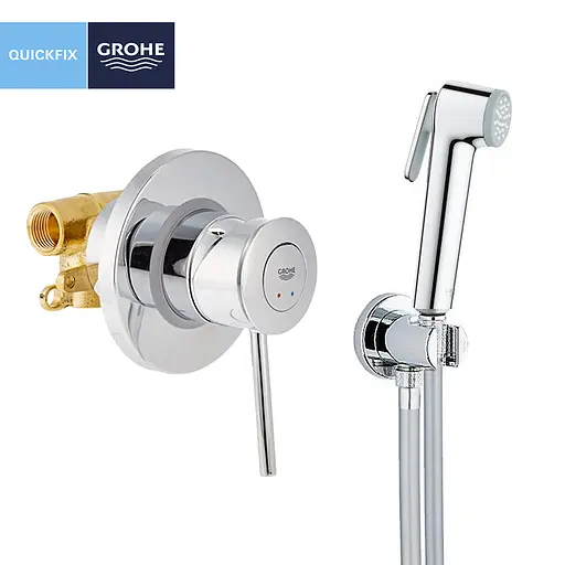 Набір гігієнічного душу прихованого монтажу Grohe QuickFix BauClassic UA202606QF, Хром - фото 3