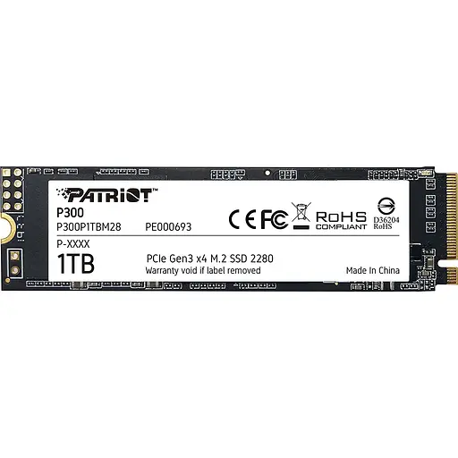 Накопитель SSD Patriot m.2 NVMe 1Tb P300 960 1024 (P300P1TBM28) Б/у - фото 1