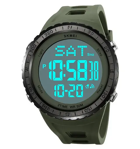 Годинник чоловічий наручний спортивний Skmei 2192 (Зелений з білим) - фото 2