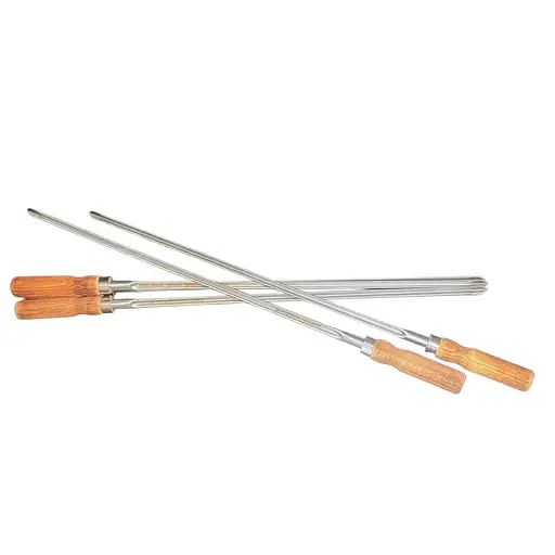 Набір професійних шампурів D14 з дерев'яними ручками в чохлі 6 шт - фото 5