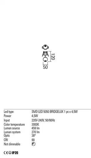 Спот Redo OBO PL LED 4.5W 3000K BK (5.1.2) 01-1831 - фото 3