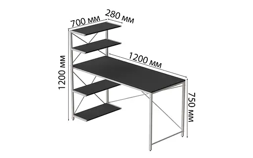 Компьютерный стол Ferrum-decor Джек 75x120x70 Белый ДСП Сосна Кембра (FRD-105419) - фото 3