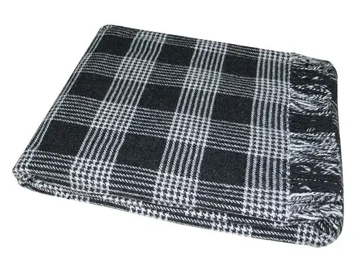 Плед вовняний Vladi Метро 170х210 антрацит-білий-антрацит - фото 1