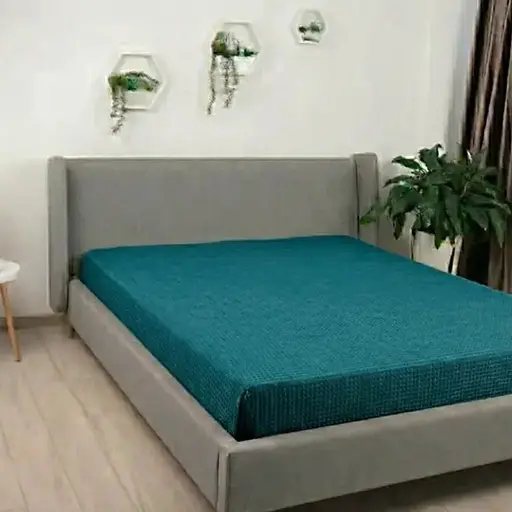 Простирадло Бамбук Темно-бірюзове м'яке завдовжки 2,00 × 2,30 м для двоспального різання - фото 1