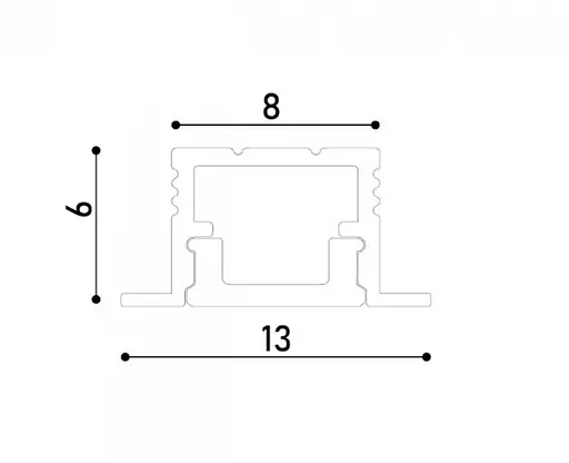 LED профіль врізний з розсіювачем PC 2 м Kloodi KLP0806KR 2 - фото 2