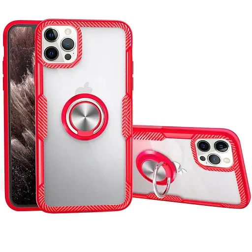 Чохол Epik TPU+PC Deen CrystalRing for Magnet opp для Apple iPhone 13 Pro 6.1 Безбарвний/Червоний - фото 3