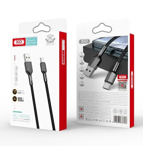 Кабель XO NB182 2.4A USB Cable typec Черный - фото 2