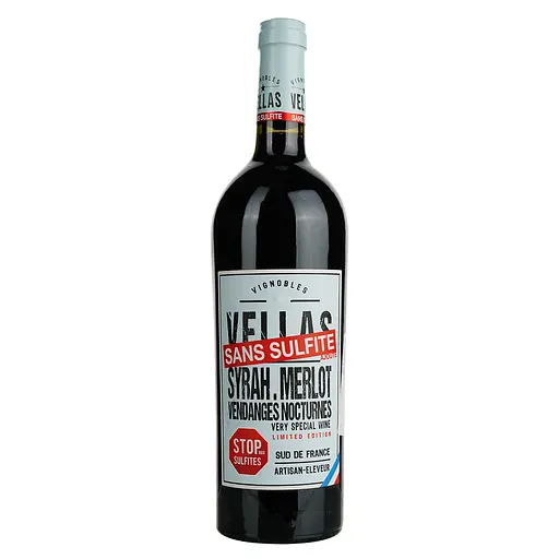 Вино Vellas Sans Sulfite Syrah Grenache Bio 2022 Vin de France, червоне, сухе, 0,75 л
