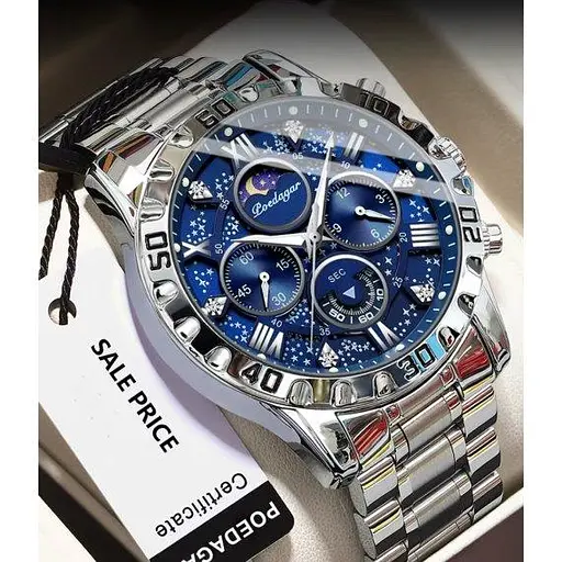 Мужские наручные часы Poedagar MoonLight (Серебристый) - фото 5