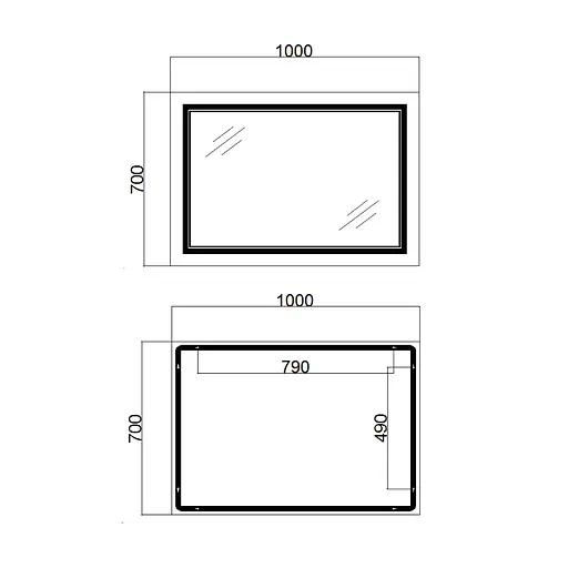 Дзеркало Qtap Cardinal 1000x700 з LED-підсвічуванням Touch, з антизапотіванням, з димером температури кольору (3000-6500K) QT0478C10070 - фото 2