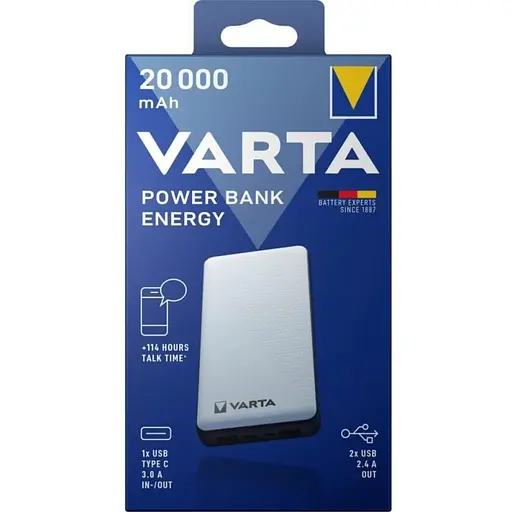 Зовнішній акумулятор (павербанк) Varta Power Bank 20000 мАг (57978) - фото 5