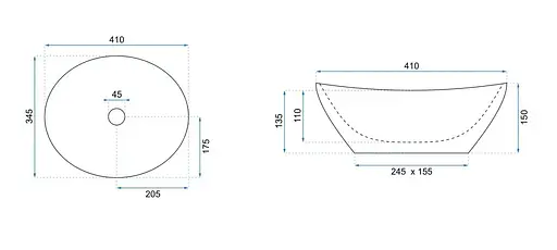 Умивальник Rea Sofia накладний black calala matt REA-U6203, Чорний матовий - фото 5
