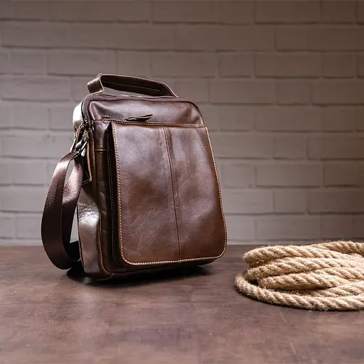 Сумка кожаная мужская Vintage 23х26х6 см sum0012334 - фото 3