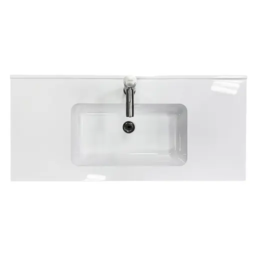 Раковина накладная Adamant FLATE 100, прямоугольная, с сифоном Click-Clack + смеситель (4824296207601) - фото 3