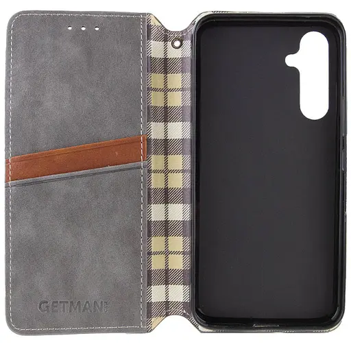 Кожаный чехол-книга Getman Cubic (PU) для Samsung Galaxy M54 5G Серый - фото 3