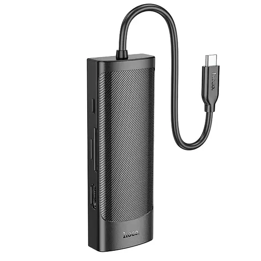 Адаптер перехідник Hoco HB44 8 в 1 Type-C converter чорний - фото 6