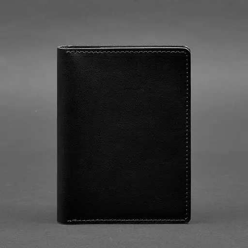 Кожаная обложка-органайзер для документов 6.1 черный краст - фото 8