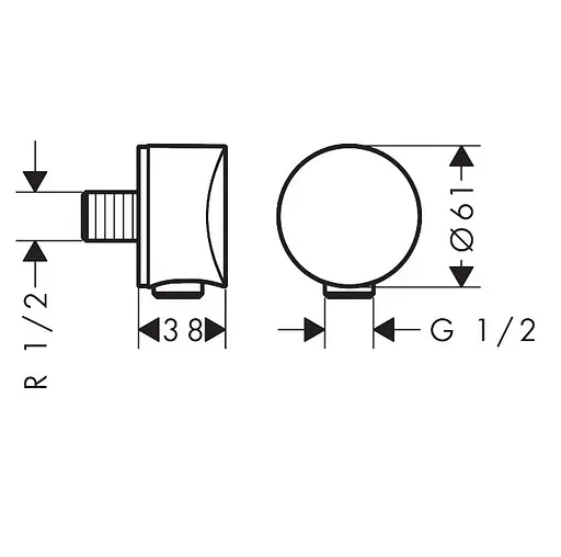 Шланговое подсоединение Hansgrohe FixFit S с обратным клапаном черный матовый 26453670, Черный матовый - фото 2