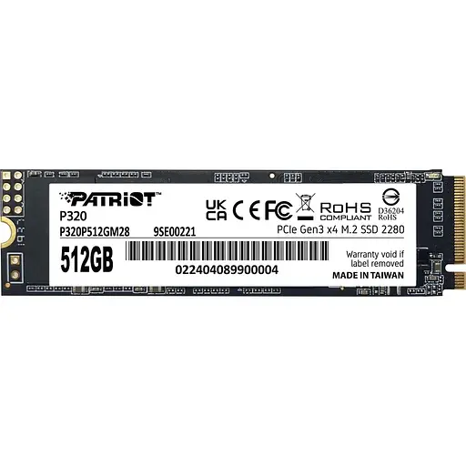 Накопичувач SSD Patriot m.2 NVMe 512GB P320 480 500 (P320P512GM28) - фото 1