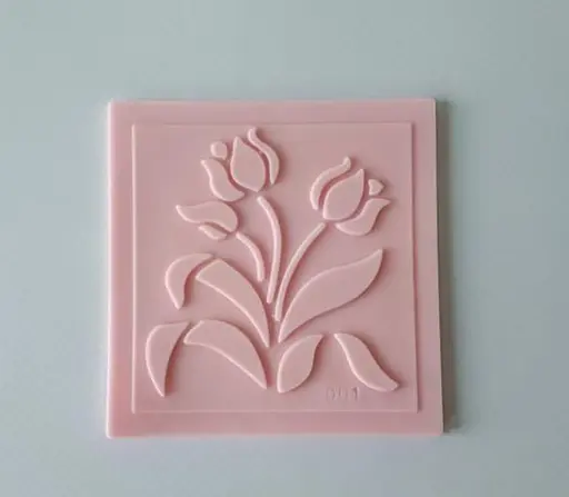 Силиконовый штамп для мастики "Тюльпаны" (модель 001), 6.6х6.6 см, Kitchen Master Розовый 87381 - фото 2